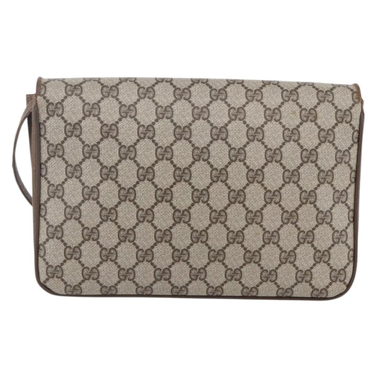 Gucci Vintage Shoulder Bag GG Canvas and Leather, BEIGE, CANVAS, Shoulder bag