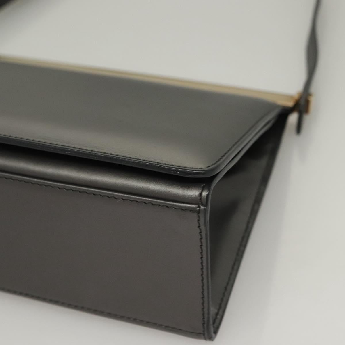 Gucci Vintage Shoulder Bag Leather, GRAY, LEATHER, Shoulder bag