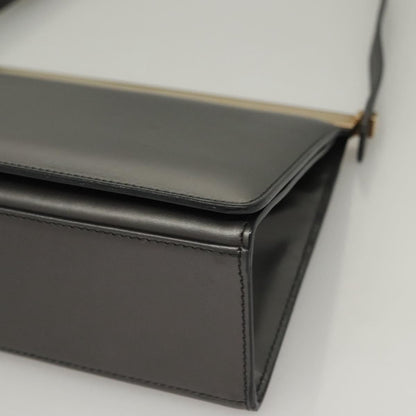 Gucci Vintage Shoulder Bag Leather, GRAY, LEATHER, Shoulder bag