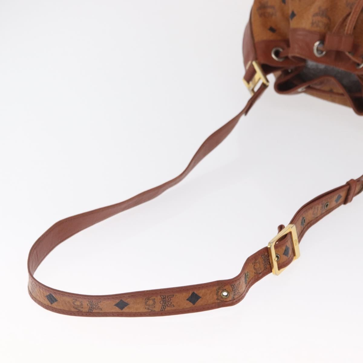 MCM Visetos Shoulder bag Canvas and Leather, BROWN, CANVAS, Shoulder bag