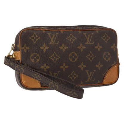 Louis Vuitton Marly Dragonne Clutch Monogram Canvas, BROWN, CANVAS, Clutche & pouche