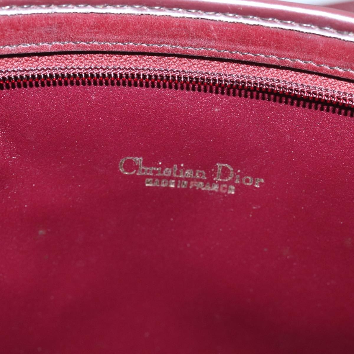 Christian Dior Vintage Trotter Shoulder Bag Nylon, BURGUNDY, NYLON, Shoulder bag