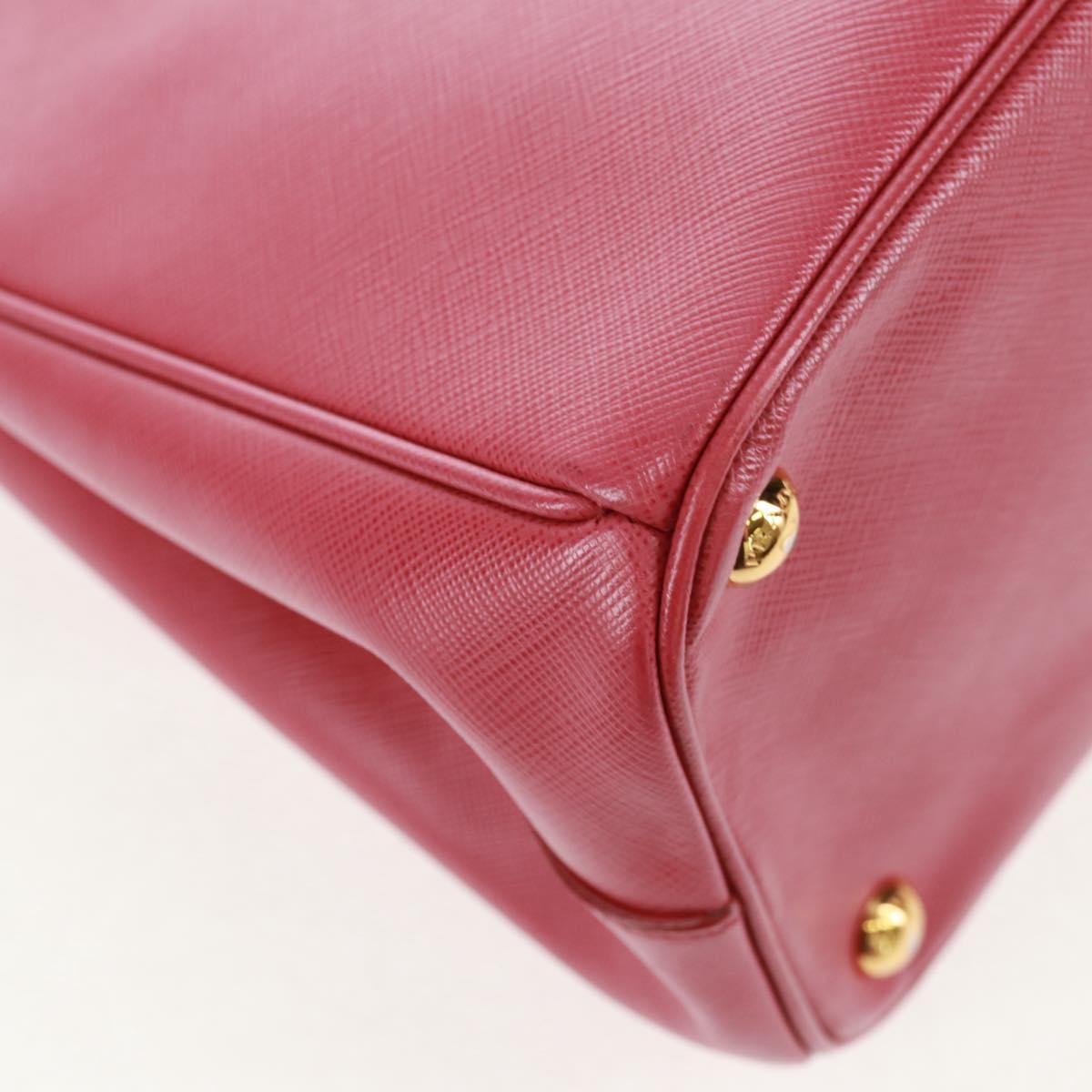 Prada Double Zip Lux Tote Saffiano Leather, Pink, Leather, Handbag