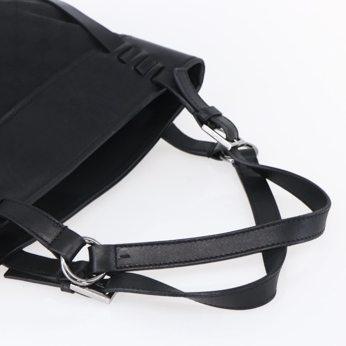 Gucci Vintage Harness Tote GG Canvas with Leather, BLACK, CANVAS, Tote bag