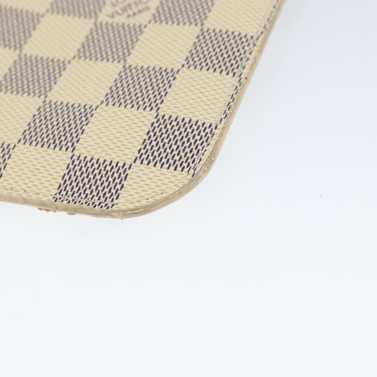 Louis Vuitton Neverfull Pochette Damier, WHITE, CANVAS, Clutche & pouche