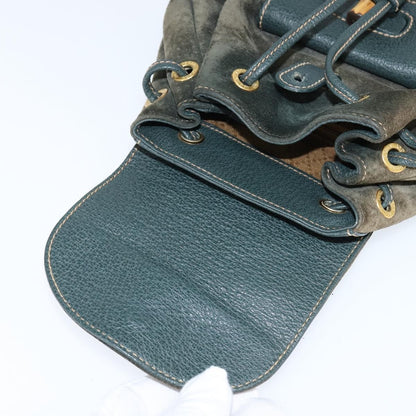 Gucci Vintage Bamboo Backpack Suede, KHAKI, SUEDE, Backpack