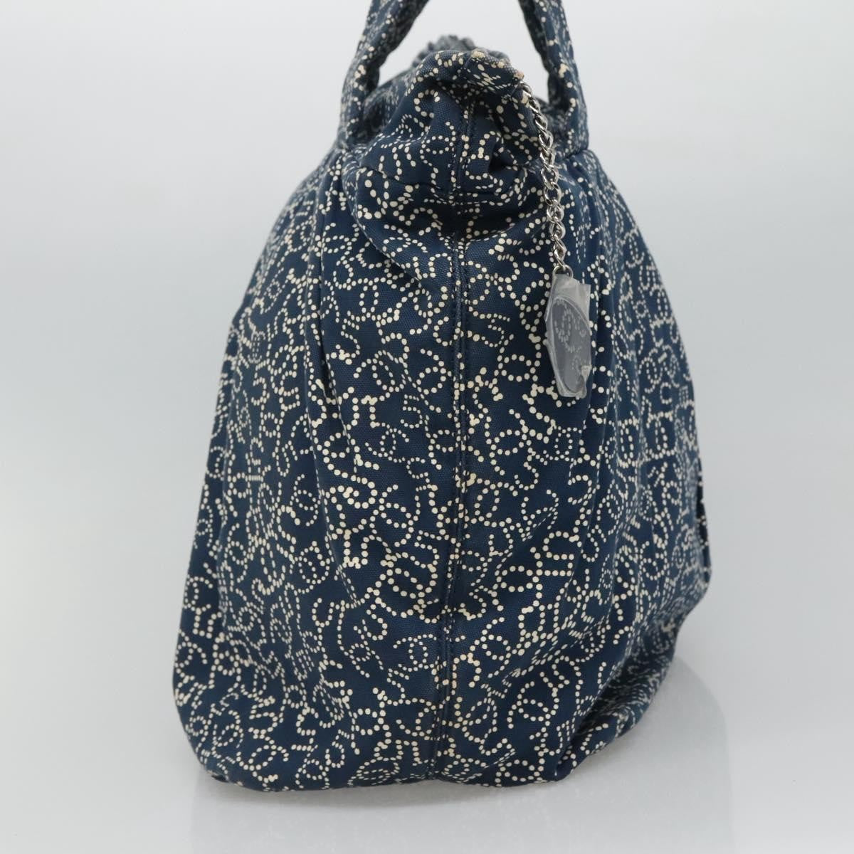 Chanel Vintage Bowler Bag Printed Canvas, NAVY, CANVAS, Handbag