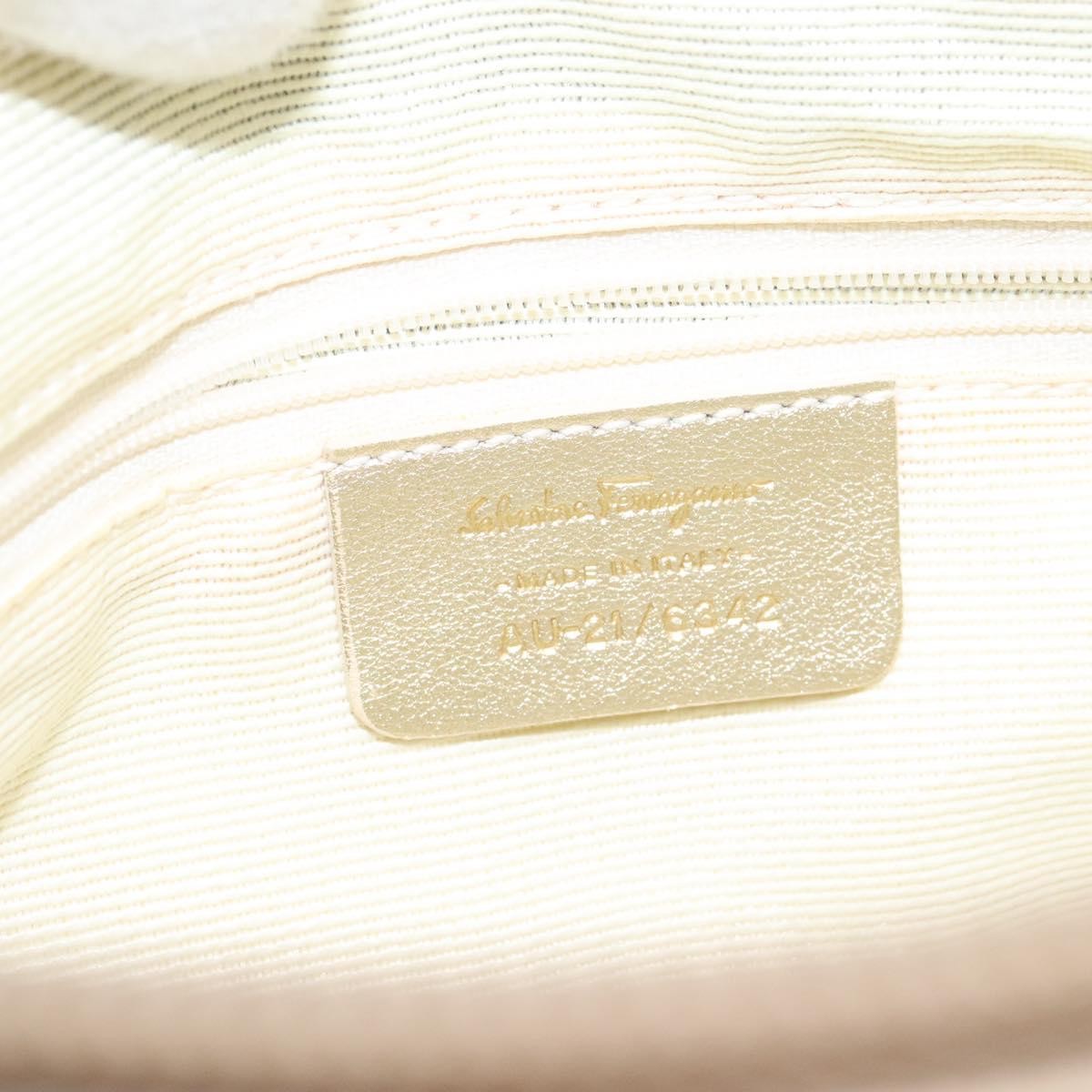 Salvatore Ferragamo Gancini Shoulder Bag Canvas, BEIGE, CANVAS, Shoulder bag