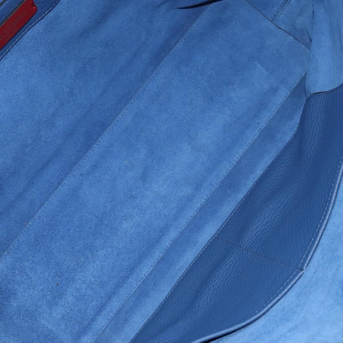 Valentino Garavani Rockstud Shopper Tote Leather, BLUE, LEATHER, Tote bag