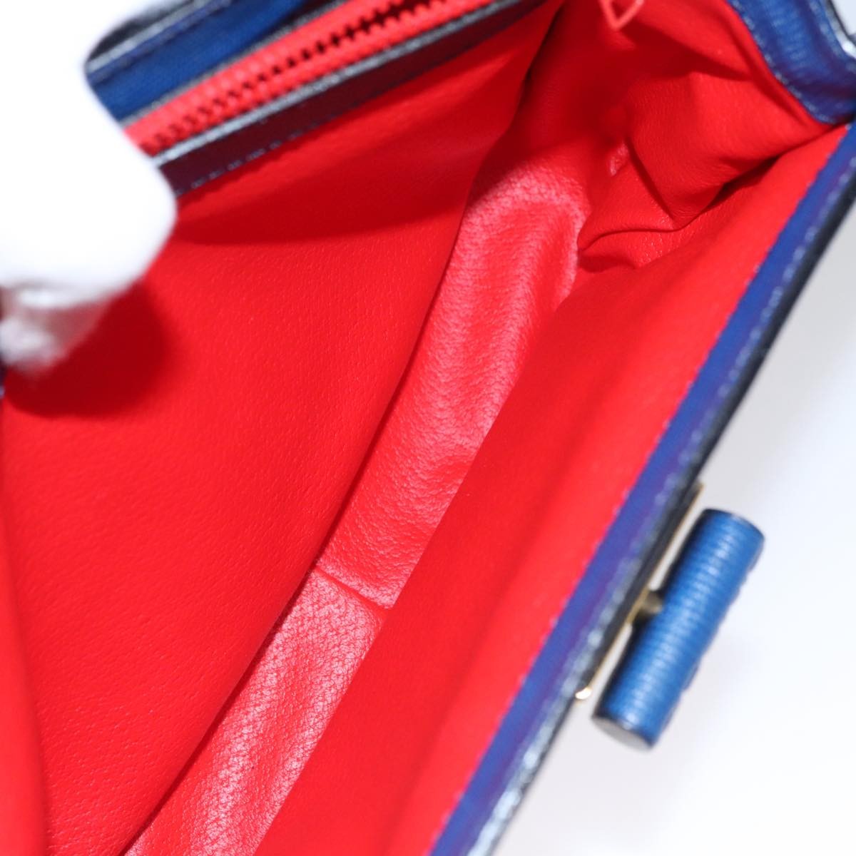 Celine Vintage turn lock shoulder bag Leather, BLUE, LEATHER, Handbag