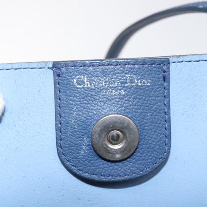 Christian Dior Blossom Handbag Leather, BLUE, LEATHER, Tote bag