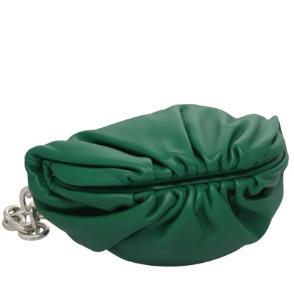 Bottega Veneta The Chain Pouch Leather, GREEN, LEATHER, Clutche & pouche