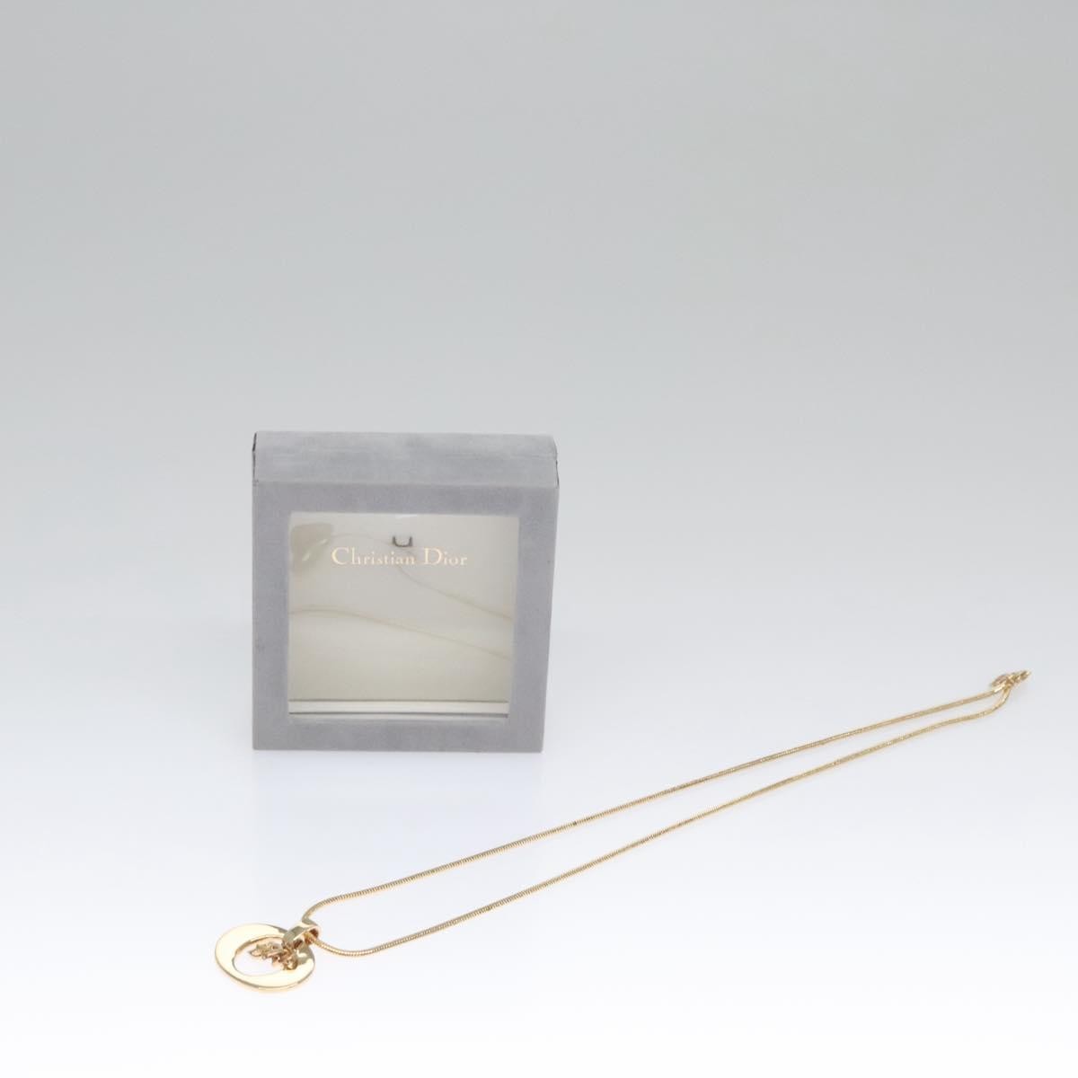 Christian Dior Logo Pendant Necklace Metal, GOLD, METAL, Necklace