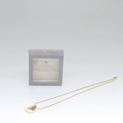Christian Dior Logo Pendant Necklace Metal, GOLD, METAL, Necklace