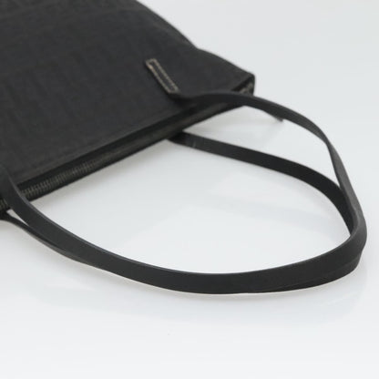 Fendi Roll Tote Zucchino Canvas, BLACK, CANVAS, Tote bag