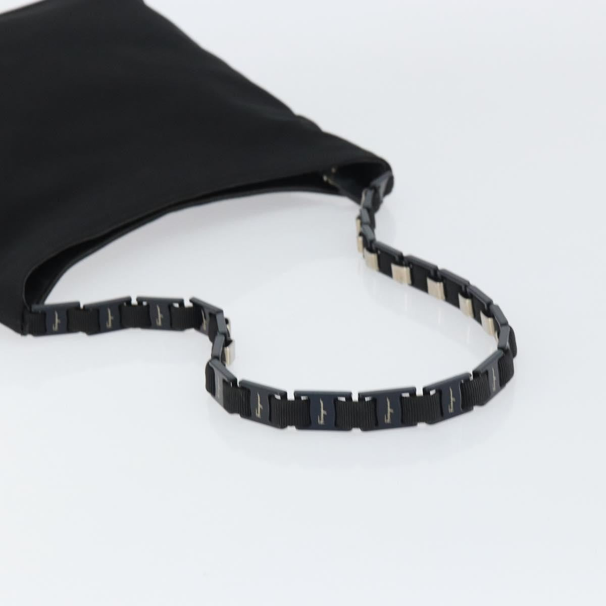 Salvatore Ferragamo Vala Shoulder Bag Nylon, BLACK, NYLON, Shoulder bag