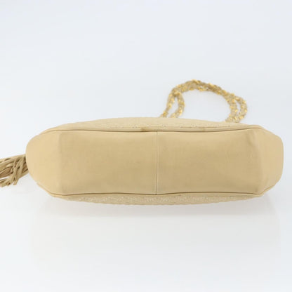 Bally Vintage Chain Shoulder Bag Quilted Leather, BEIGE, LEATHER, Shoulder bag