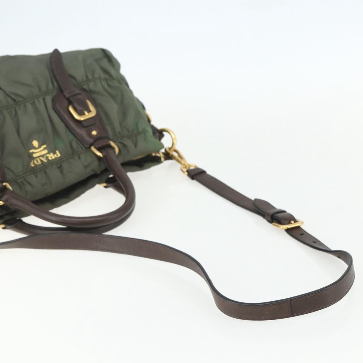 Prada Gaufre Convertible Satchel Tessuto, KHAKI, NYLON, Handbag