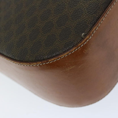 Celine Vintage Convertible Macadam Turnlock Shoulder Bag Canvas and Leather, BROWN, CANVAS, Shoulder bag