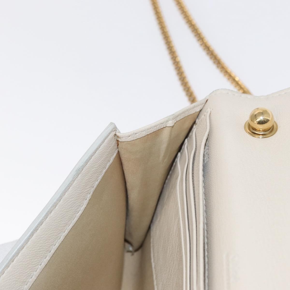 Chloe Chain Flap Crossbody Bag Leather, BEIGE, LEATHER, Shoulder bag