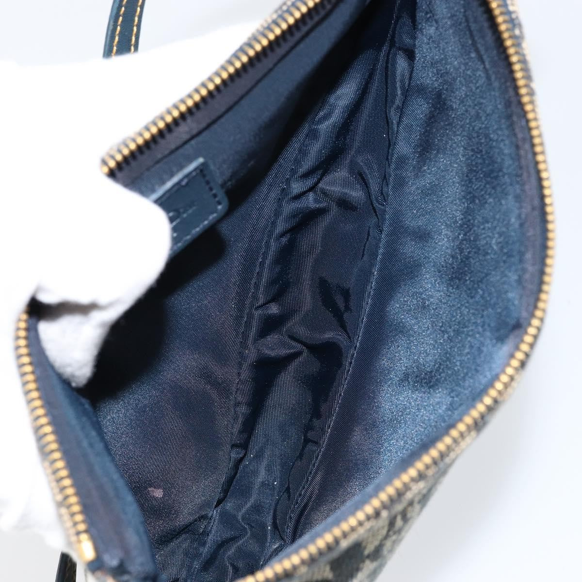 Christian Dior Vintage Saddle Bag Diorissimo Canvas, NAVY, CANVAS, Clutche & pouche