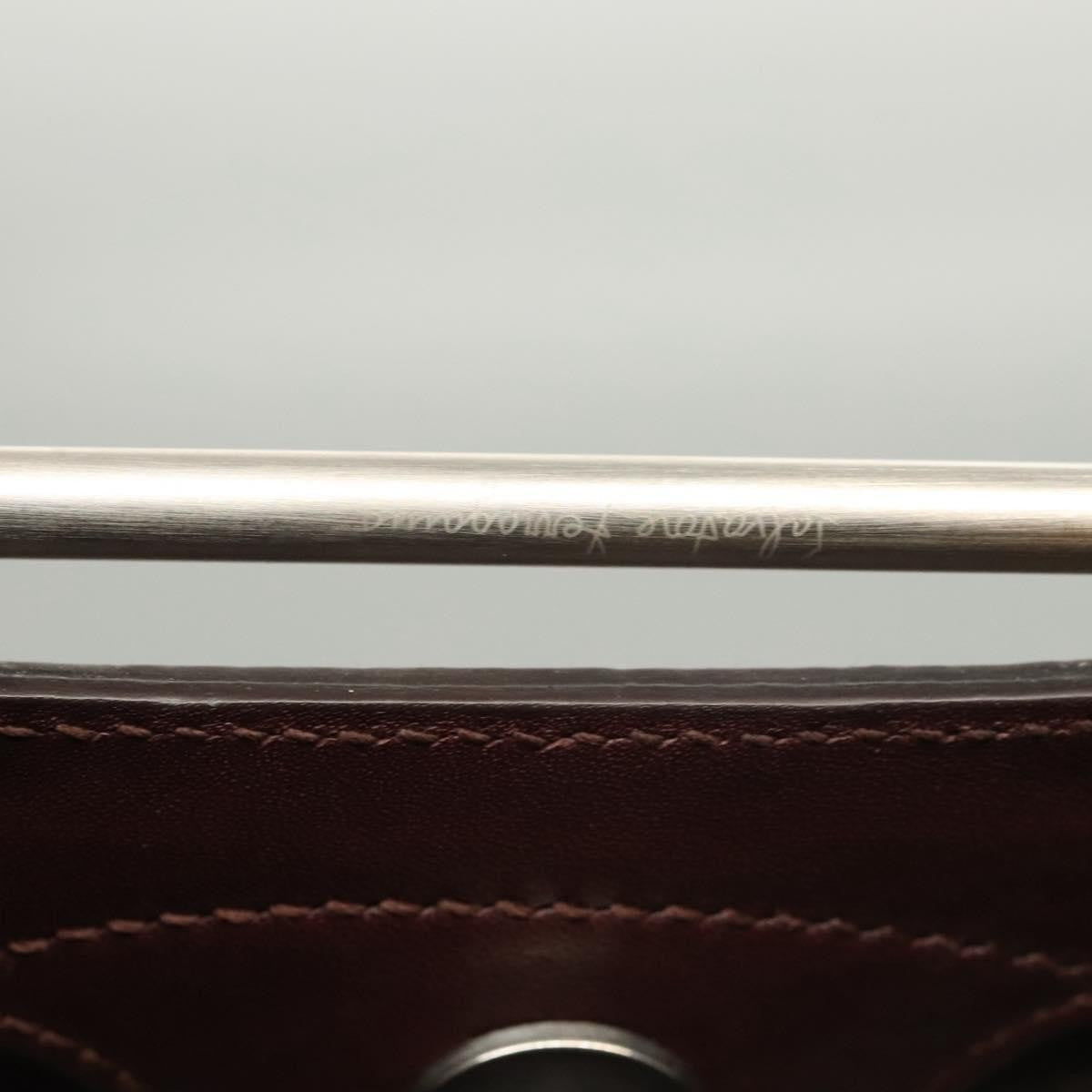 Salvatore Ferragamo Gancini handbag Leather, BROWN, LEATHER, Handbag