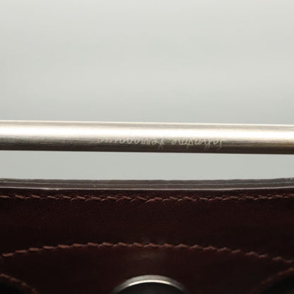 Salvatore Ferragamo Gancini handbag Leather, BROWN, LEATHER, Handbag