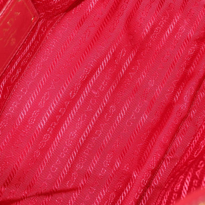 Prada Gaufre Convertible Tote Leather and Tessuto, RED, NYLON, Handbag