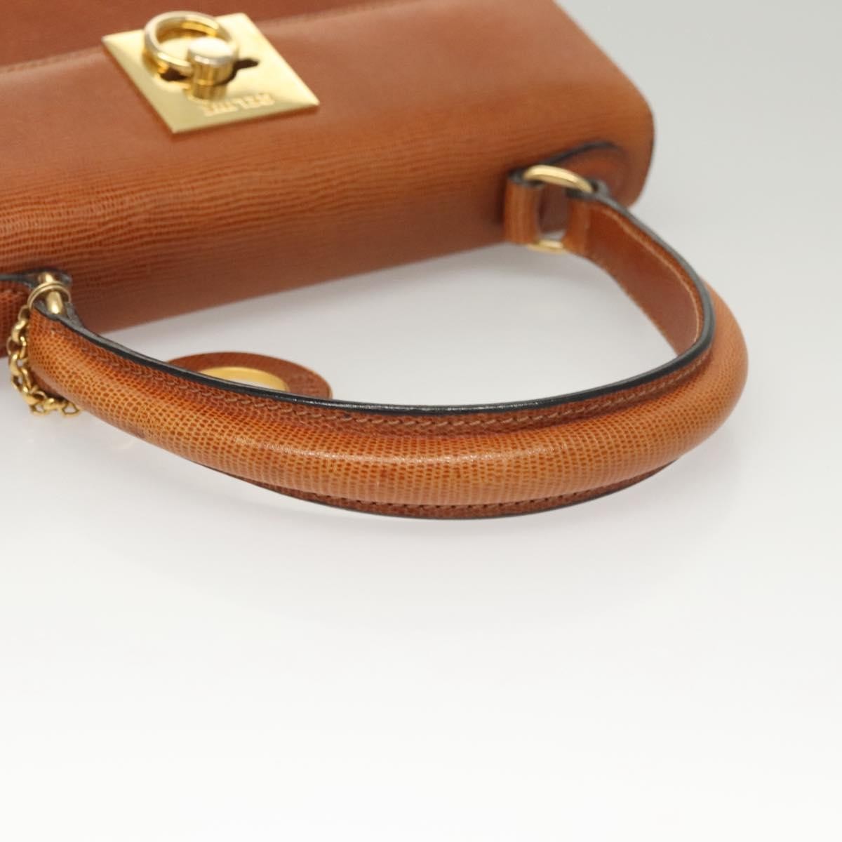 Celine Vintage Logo Top Handle Bag Leather, BROWN, LEATHER, Handbag