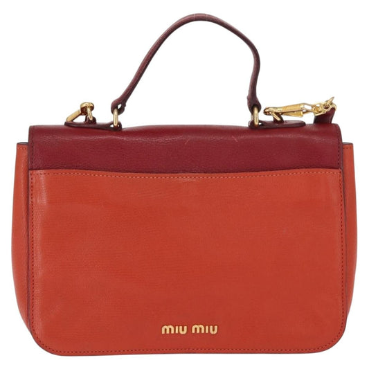 Miu Miu Madras Top Handle Bag Leather, RED, LEATHER, Handbag