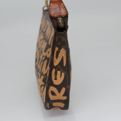 Louis Vuitton Pochette Accessoires Limited Edition Monogram Graffiti, ORANGE, CANVAS, Bag