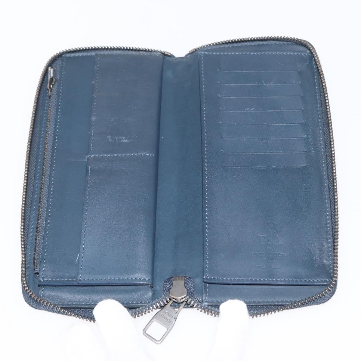 Louis Vuitton Zippy wallet vertical Damier Infini Leather, NAVY, LEATHER, Wallets