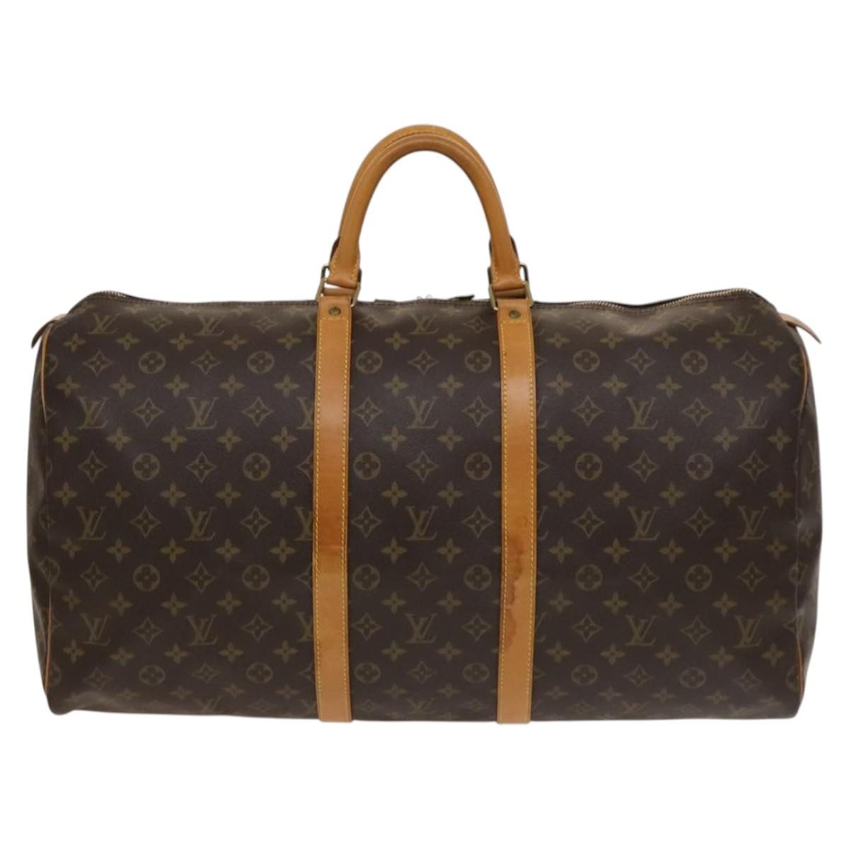 Louis Vuitton Keepall Bag Monogram Canvas, BROWN, CANVAS, Travel bag