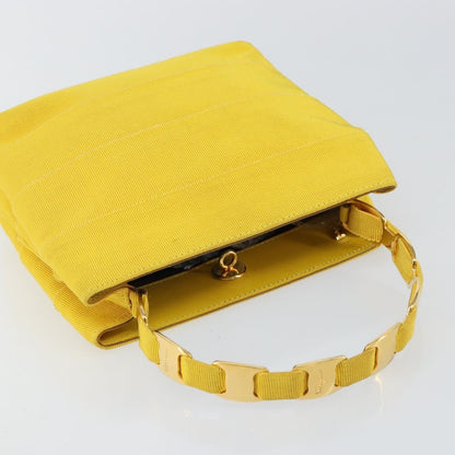 Salvatore Ferragamo Vala Handbag Nylon, YELLOW, NYLON, Handbag