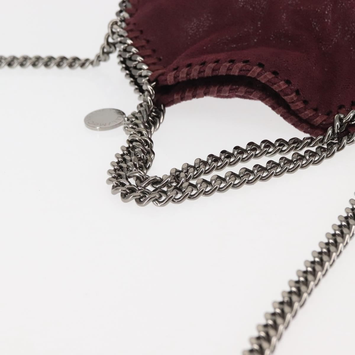 Stella McCartney Falabella Fold Over Crossbody Bag Velvet, BURGUNDY, POLYESTER, Crossbody bag