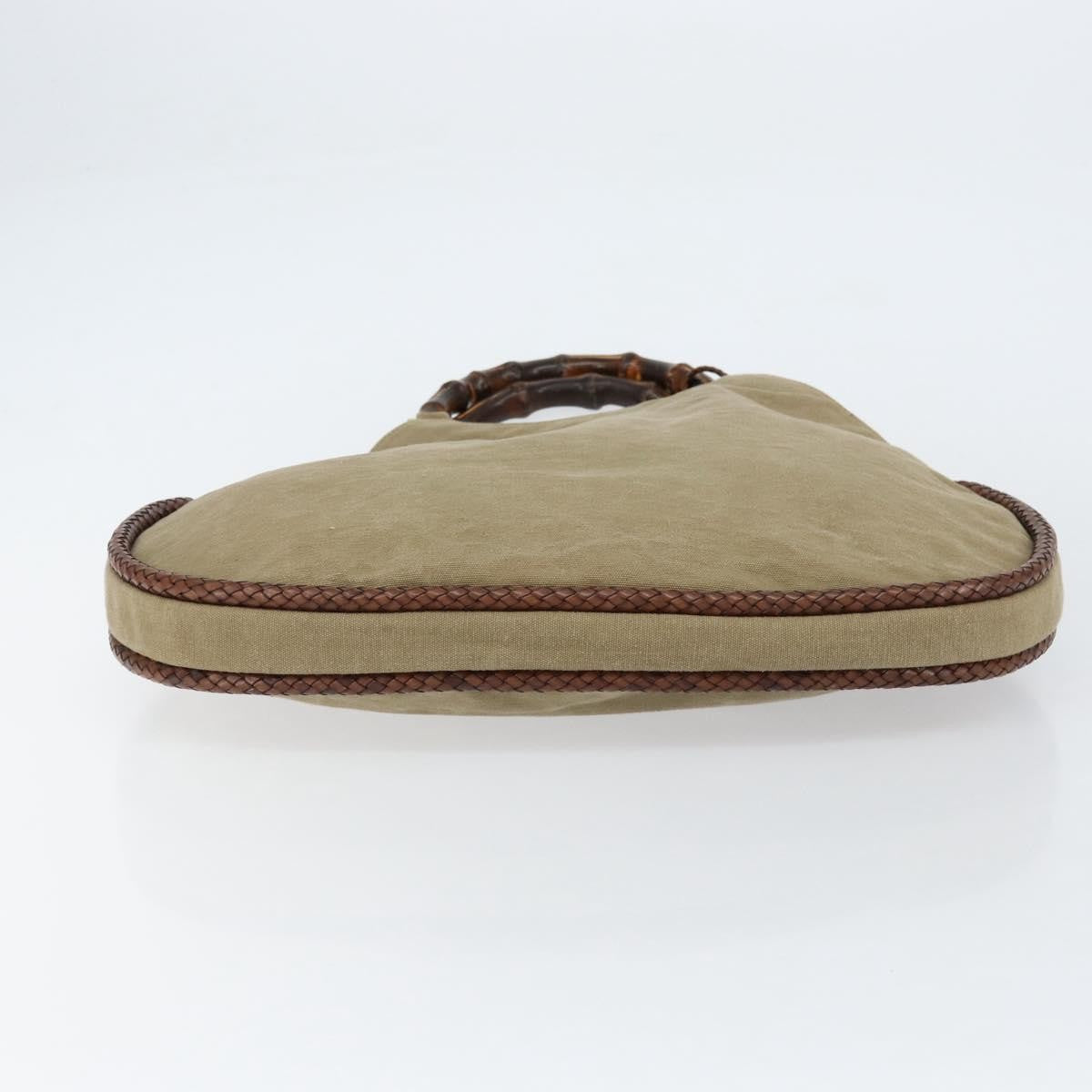 Gucci Vintage Bamboo Hobo Canvas, BEIGE, CANVAS, Handbag