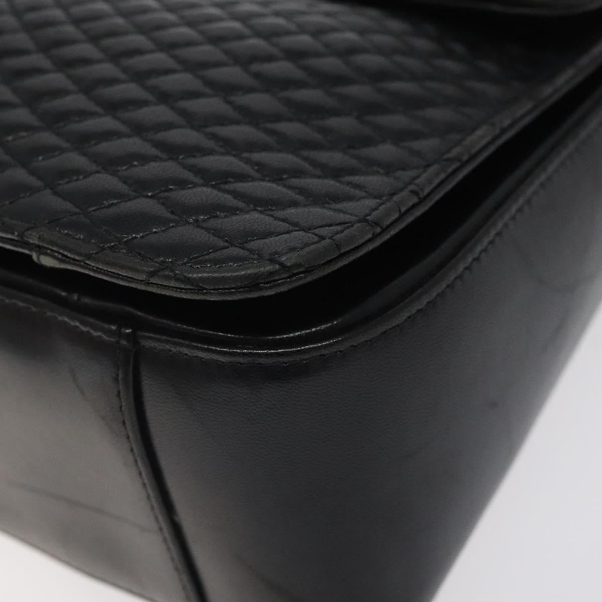 Bally Vintage Flap Handbag Quilted Leather, BLACK, LEATHER, Handbag