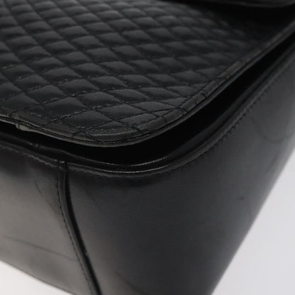 Bally Vintage Flap Handbag Quilted Leather, BLACK, LEATHER, Handbag