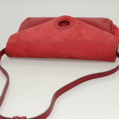Loewe Anagram Shoulder Bag Leather, RED, SUEDE, Shoulder bag