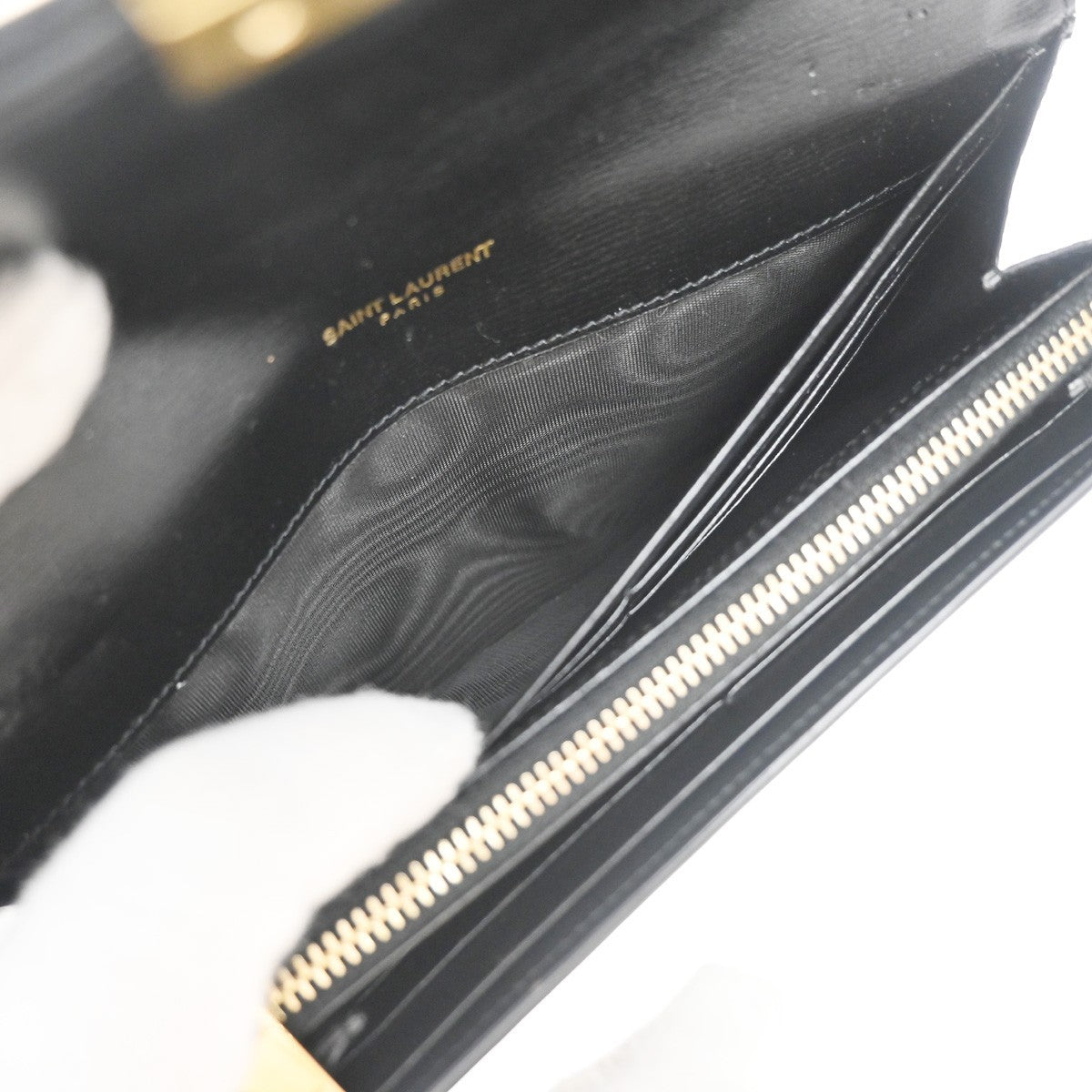 Saint Laurent Bellechasse Flap Wallet Leather, BLACK, LEATHER, Wallets