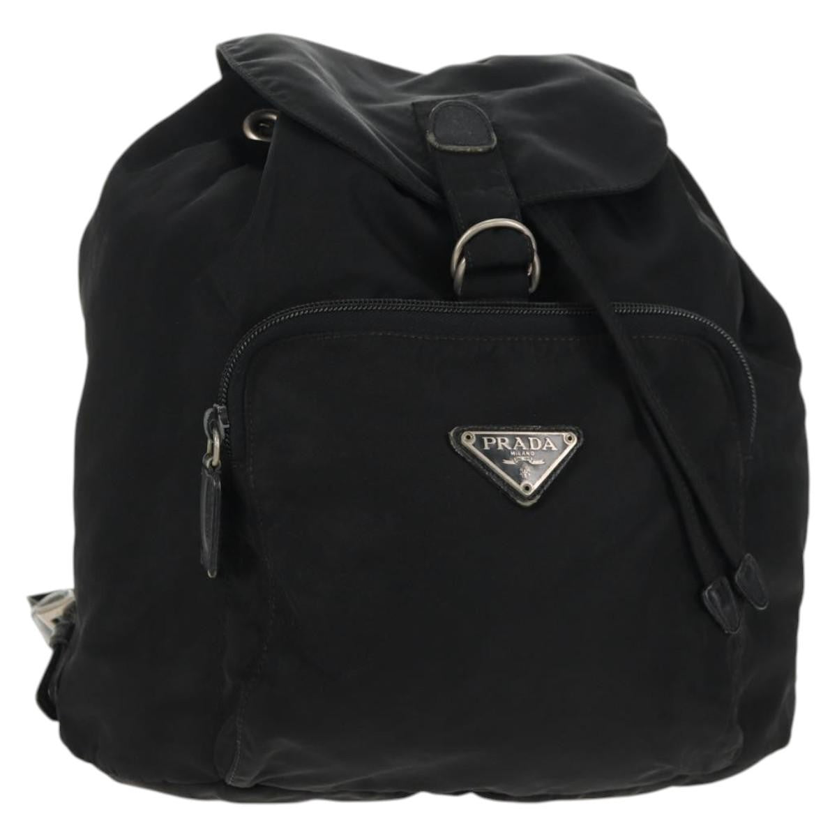 Prada Front Pocket Backpack Tessuto, BLACK, NYLON, Backpack