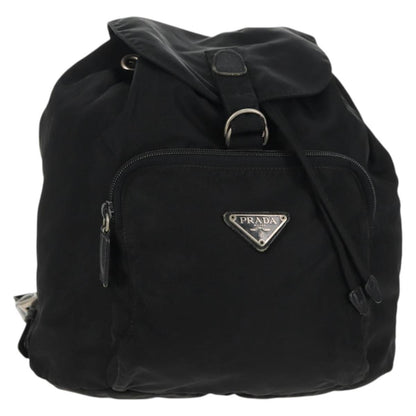 Prada Front Pocket Backpack Tessuto, BLACK, NYLON, Backpack