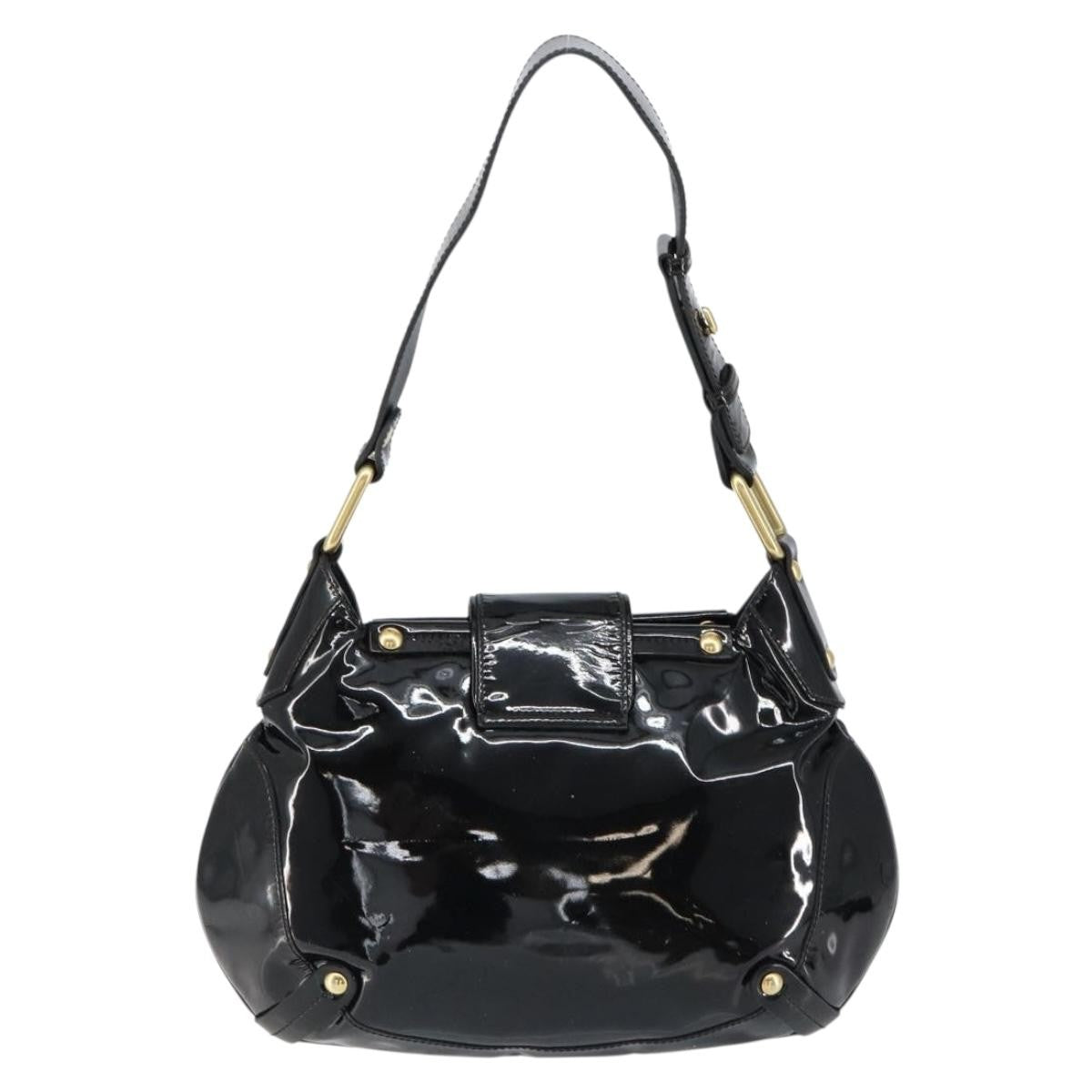 Salvatore Ferragamo Gancini Tote Patent leather, BLACK, PATENT_LEATHER, Tote bag