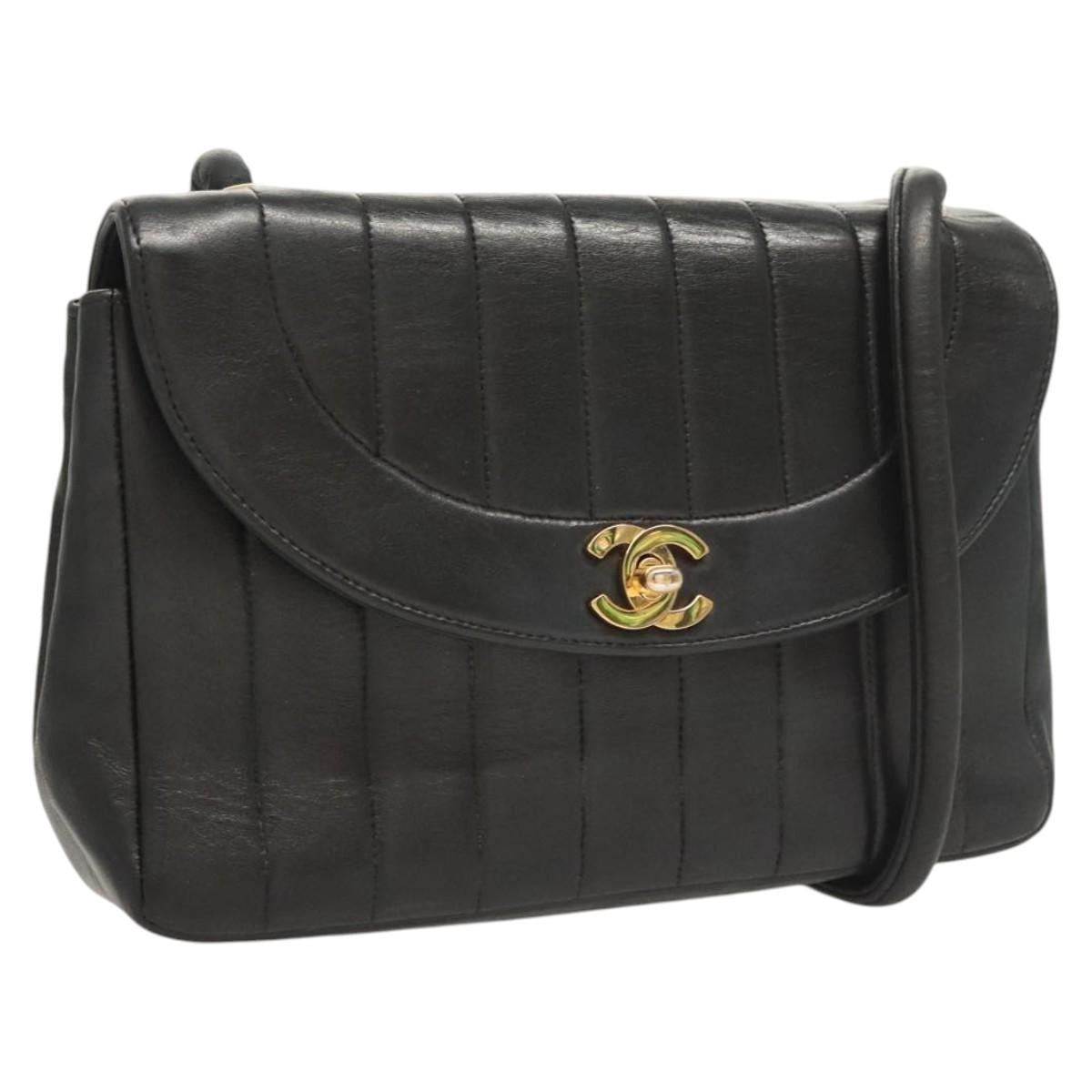 Chanel Mademoiselle Vintage Flap Bag Lambskin, BLACK, LEATHER, Handbag