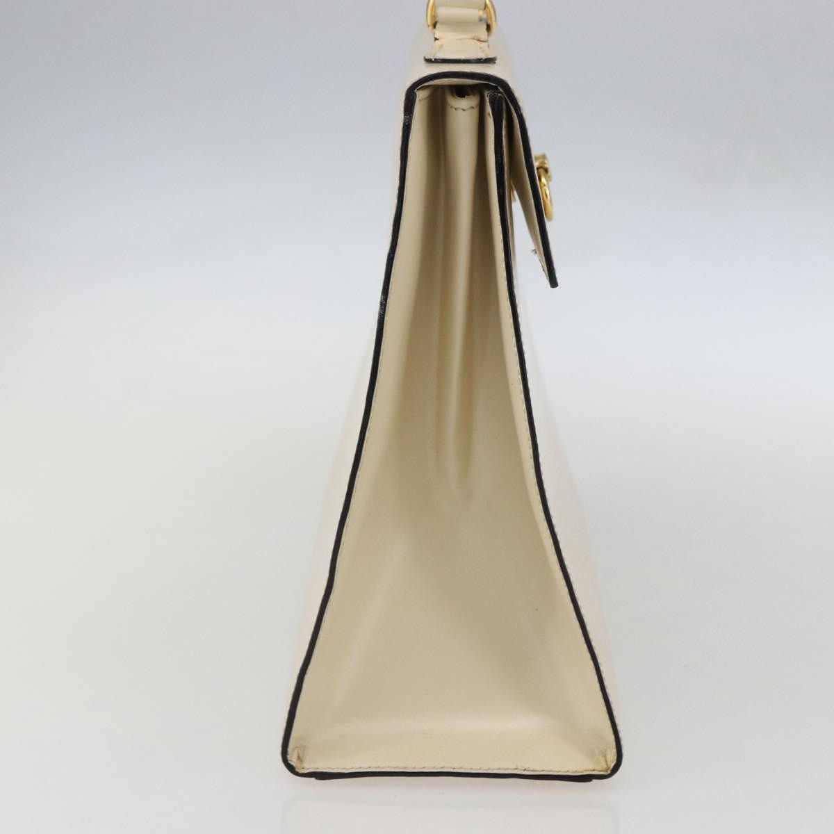 Celine Vintage Logo Top Handle Bag Leather, WHITE, LEATHER, Handbag