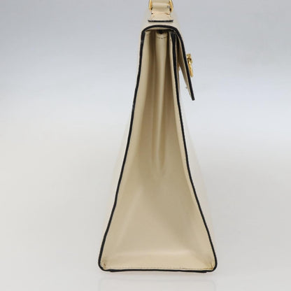 Celine Vintage Logo Top Handle Bag Leather, WHITE, LEATHER, Handbag