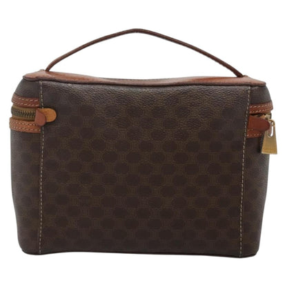 Celine Macadam Vanity Bag Canvas, BROWN, PVC, Travel bag