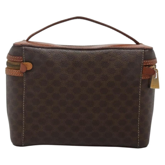 Celine Macadam Vanity Bag Canvas, BROWN, PVC, Travel bag