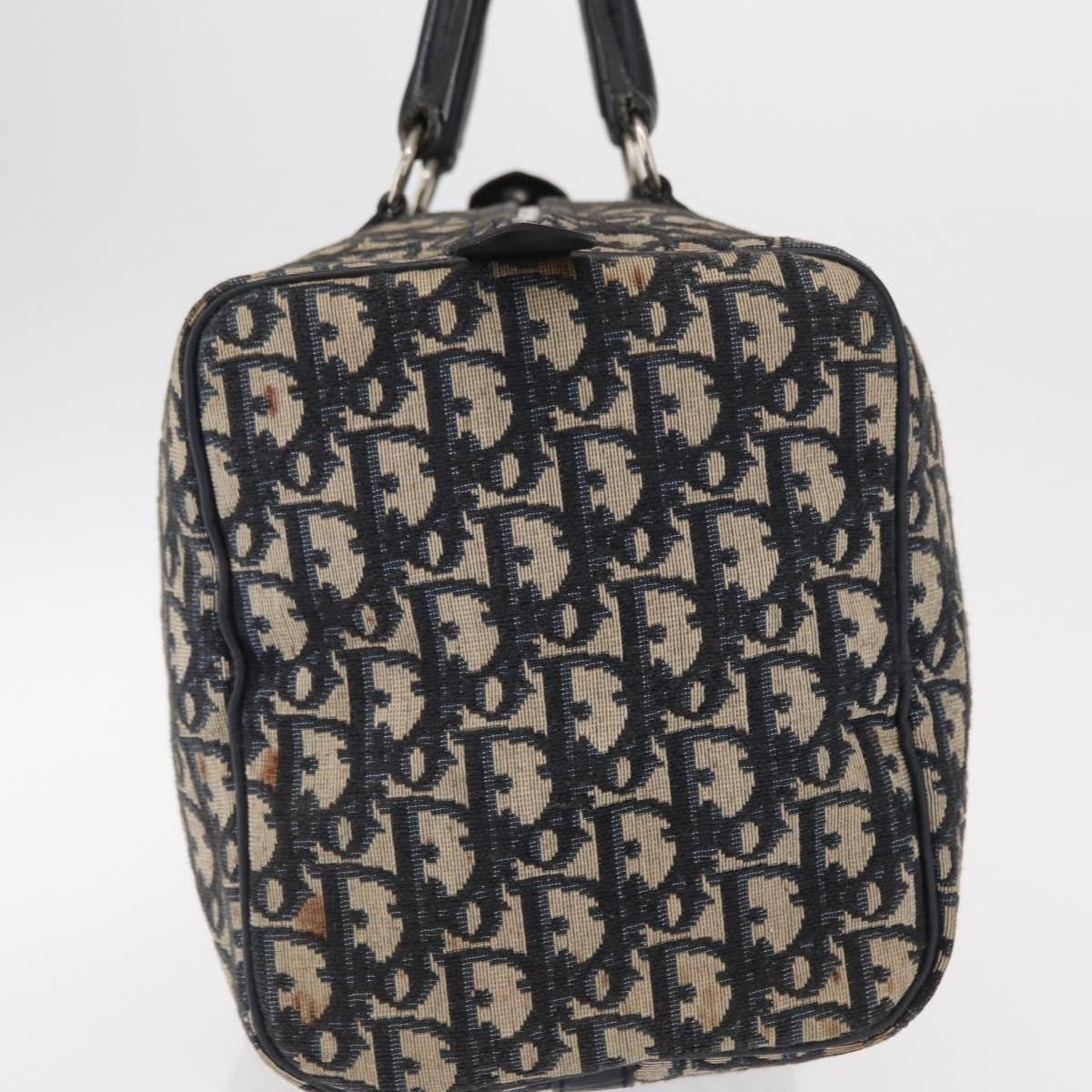 Christian Dior Vintage Trotter Boston Bag Canvas, NAVY, CANVAS, Travel bag