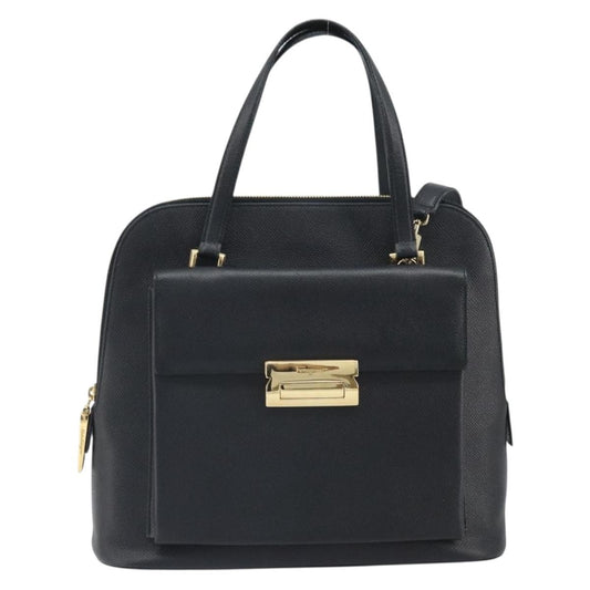 Salvatore Ferragamo Vintage Handbag Leather, Black, Leather, Handbag